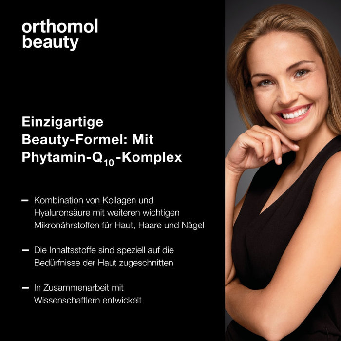 Orthomol Beauty für Frauen - für Haut, Haare und Nägel - mit Coenzym Q10, Biotin und Zink - Nachfüllpackung mit Trinkampullen, 30 St. Tagesportionen