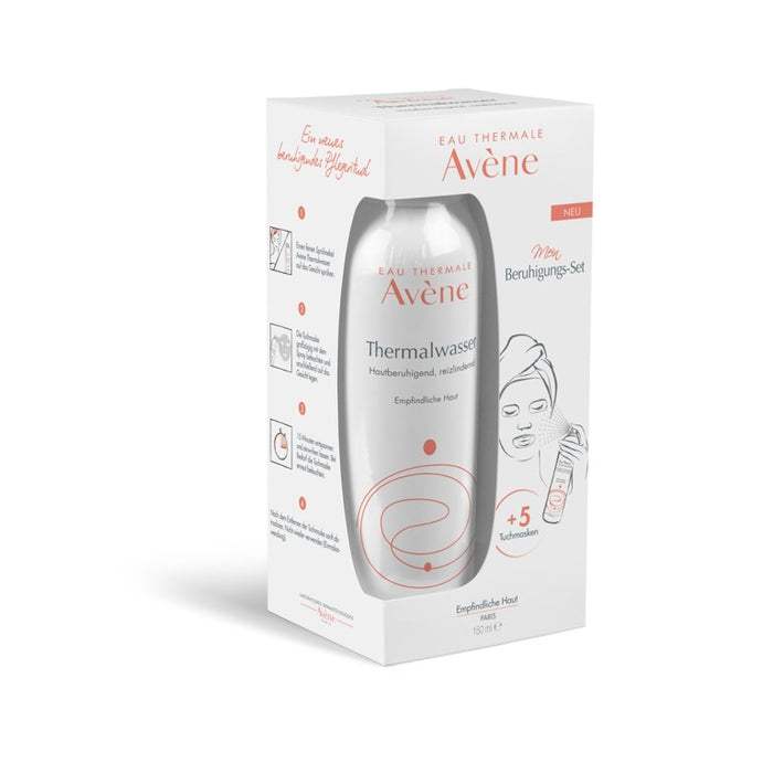 Avène Thermalwasser Spray und Tuchmasken Beruhigungs-Set, 1 St. Gesichtsmaske