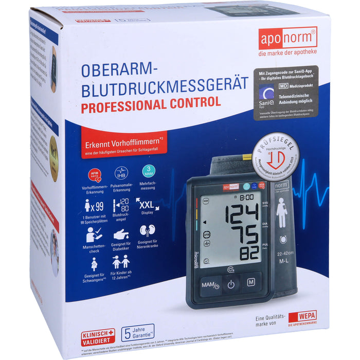 Aponorm Blutdruck Messgerät Prof. Control Oberarm, 1 St
