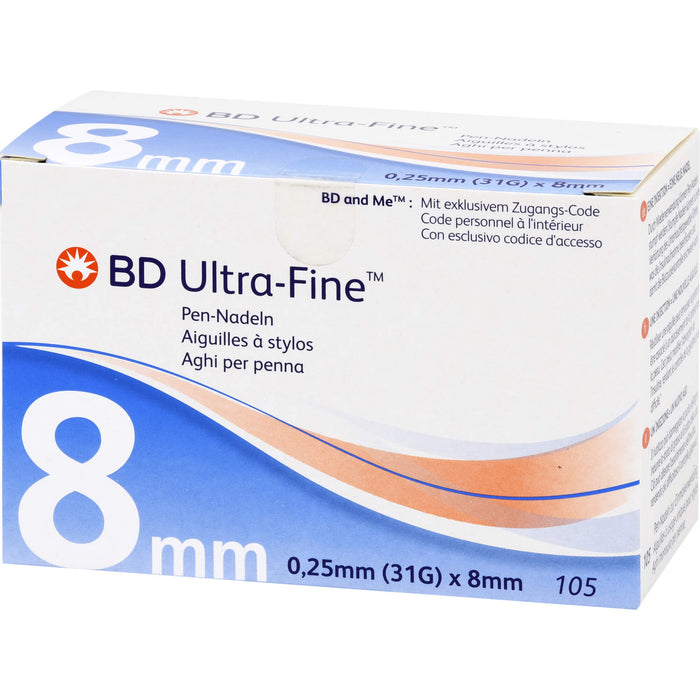 BD ULTRA-FINE Pen-Nadeln 0,25 mm (31G) x 8 mm, 105 St KAN