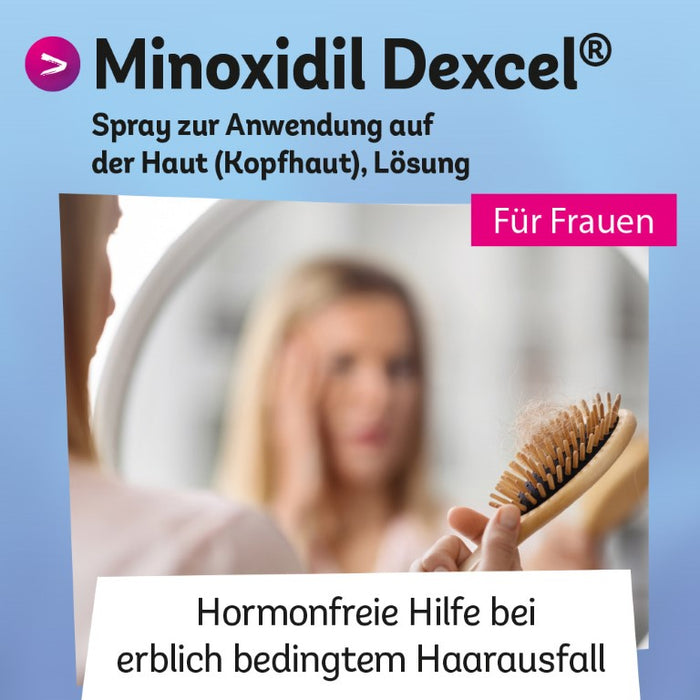 Minoxidil Dexcel 20 mg/ml Spray für Frauen zur Anwendung auf der Haut (Kopfhaut), 180 ml Lösung