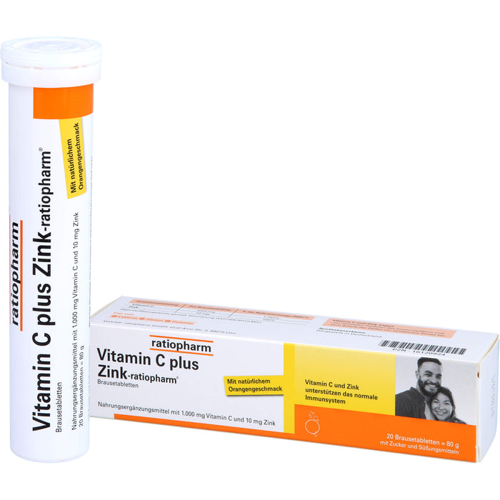 Vitamin C plus Zink-ratiopharm Brausetabletten, 20 St. Tabletten