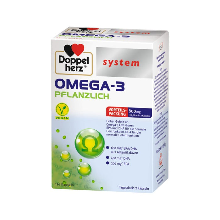 Doppelherz Omega-3 Pflanzlich system Kapseln, 120 St. Kapseln