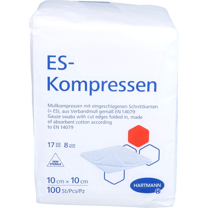 ES-KOMPRESSEN UNSTERIL 10X10 CM 8FACH, 100 St KOM