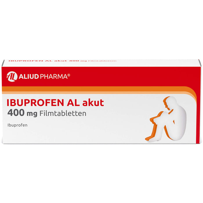 Ibuprofen AL akut 400 mg Filmtabletten bei leichten bis mäßig starken Schmerzen und Fieber, 50 St. Tabletten