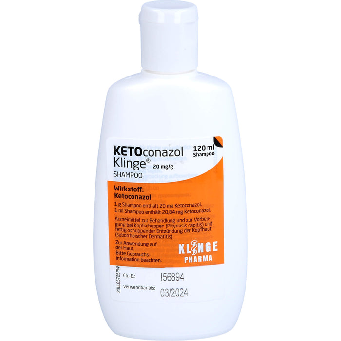 KETOconazol Klinge 20 mg/g Shampoo zur Behandlung und zur Vorbeugung bei Kopfschuppen, 120 ml Creme