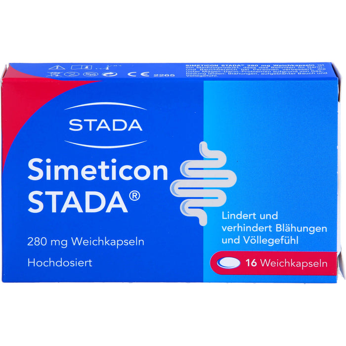 STADA Simeticon 280 mg Weichkapseln lindert und verhindert Blähungen und Völlegefühl, 16 St. Kapseln