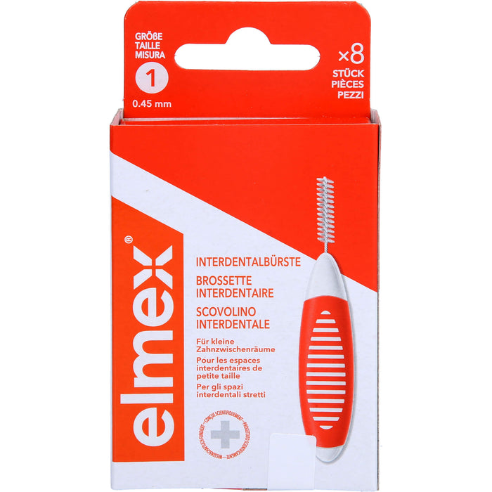 elmex Interdentalbürsten orange ISO 0,45 mm Größe 1, 8 St. Interdentalbürsten