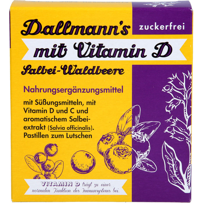 Dallmann's Salbei Waldbeere mit Vitamin D zuckerfrei, 37 g Bonbons