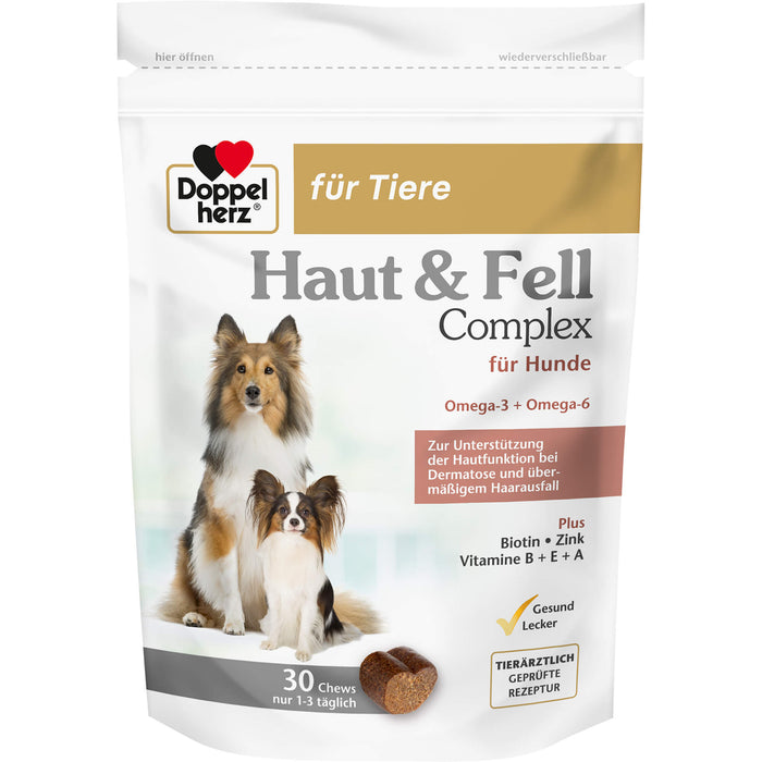 Doppelherz für Tiere Haut&Fell Complex für Hunde Chews, 30 St. Kaustreifen