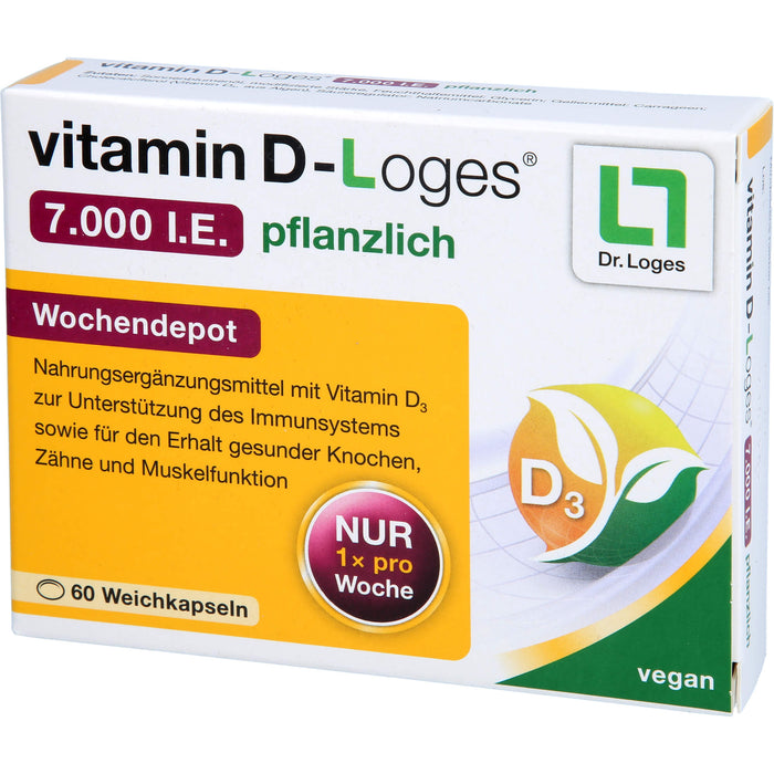 Vitamin D-Loges 7.000 I.E. pflanzliche Weichkapseln, 60 St. Kapseln