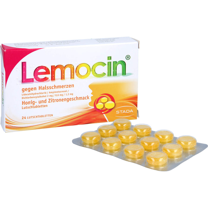 Lemocin gegen Halsschmerzen Honig-Zitrone Lutschtabletten, 24 St. Tabletten