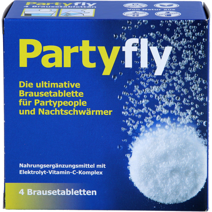 Partyfly Brausetabletten für Partypeople und Nachtschwärmer, 4 St. Brausetabletten