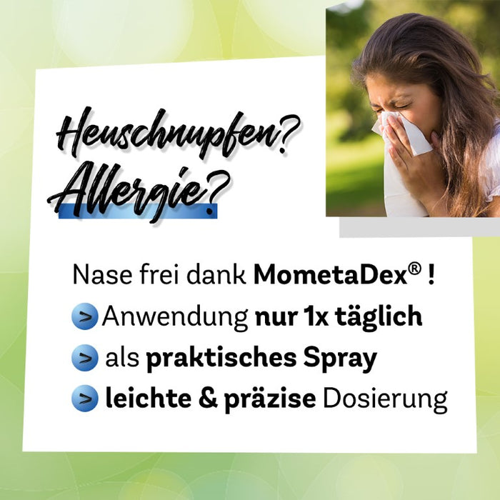 MometaDex 50 μg/Sprühstoß Nasenspray Suspension bei Heuschnupfen, 18 ml Spray