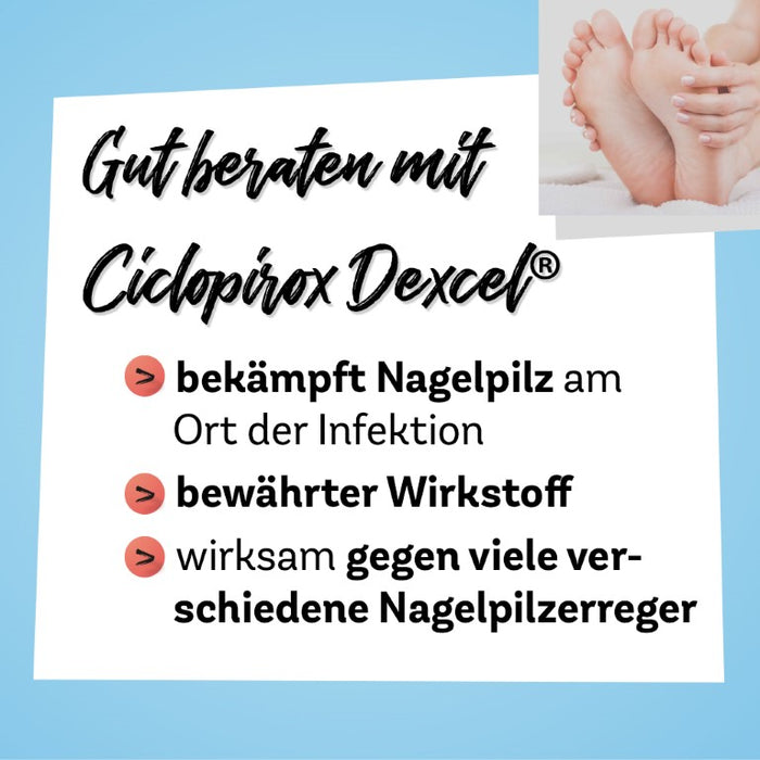 Ciclopirox Dexcel 80 mg/g wirkstoffhaltiger Nagellack, 6.6 ml Wirkstoffhaltiger Nagellack