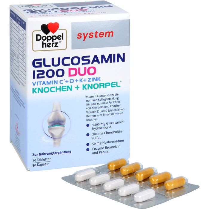 Doppelherz Glucosamin 1200 Duo für Knochen und Knorpel Tabletten und Kapseln, 60 St. Tabletten und Kapseln