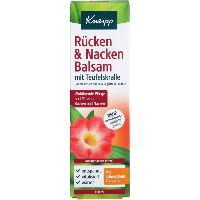 Kneipp Rücken & Nacken Balsam mit Teufelskralle wohltuende Pflege und Massage für Rücken und Nacken, 100 ml Creme