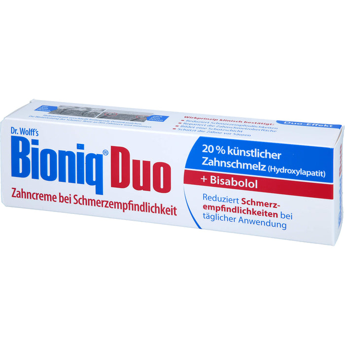 Bioniq Zahncreme Duo Schutz bei schmerzempfindlichen Zähnen, 75 ml Zahncreme