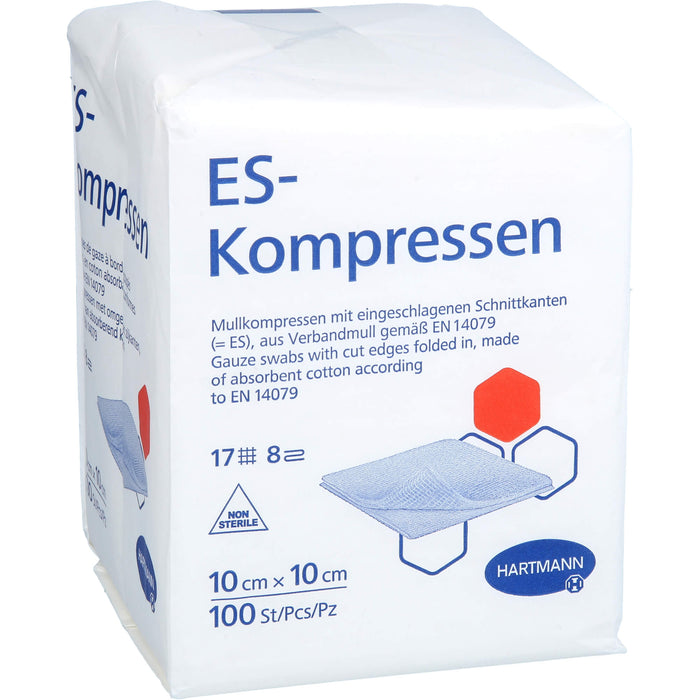 ES-KOMPRESSEN unsteril 10x10cm 8f, 100 St KOM