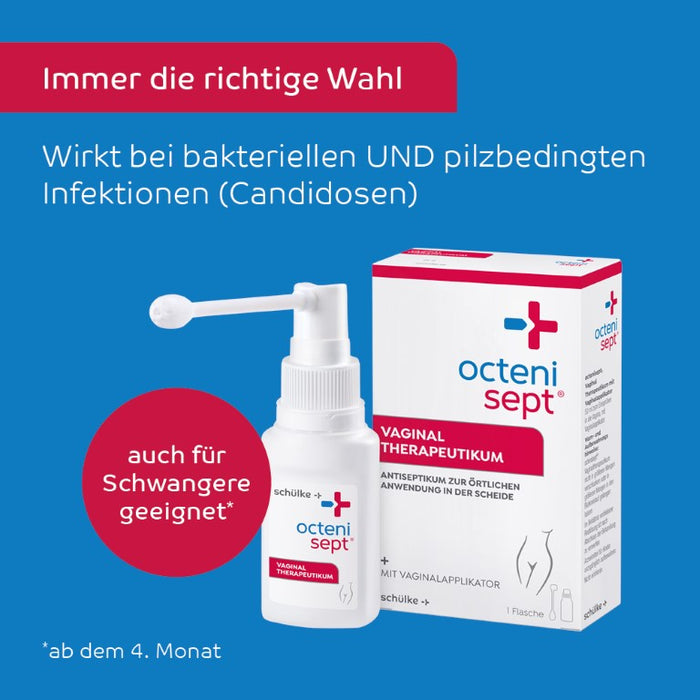 octenisept Vaginaltherapeutikum - Spray inkl. Applikator gegen Scheidenpilz, bakterielle Vaginose, Pilzinfektion, Juckreiz, Brennen und Ausfluss, 50 ml Lösung