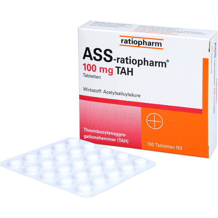 ASS-ratiopharm 100 mg TAH Tabletten, 100 pcs. Tablets