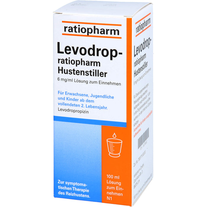 Levodrop-ratiopharm Hustenstiller, 6 mg/ml Lösung zum Einnehmen, 100 ml LSE