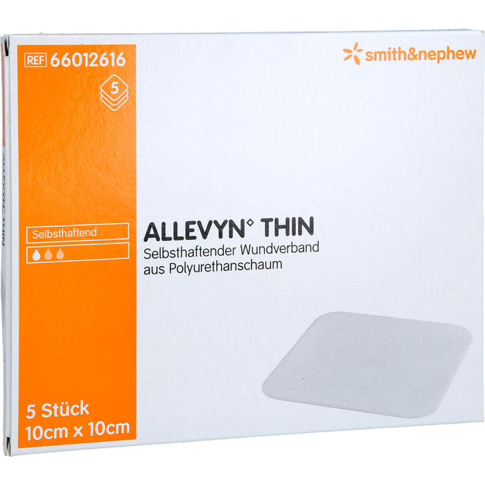 ALLEVYN Thin 10x10 cm dünne Wundauflage, 5 St VER