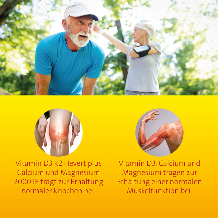 VITAMIN D3 K2 Hevert plus Ca Mg 2000 IE/2 Kapseln, 60 St. Kapseln