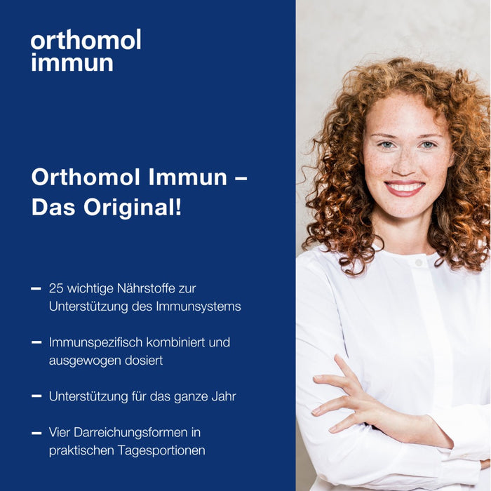 Orthomol Immun - Mikronährstoffe zur Unterstützung des Immunsystems - Nahrungsergänzung mit Vitamin C, Vitamin D und Zink, 30 St. Tagesportionen