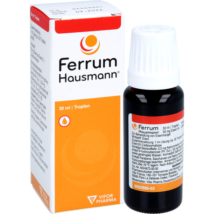 Ferrum Hausmann Tropfen zur Behandlung von Eisenmangel, 30 ml Lösung