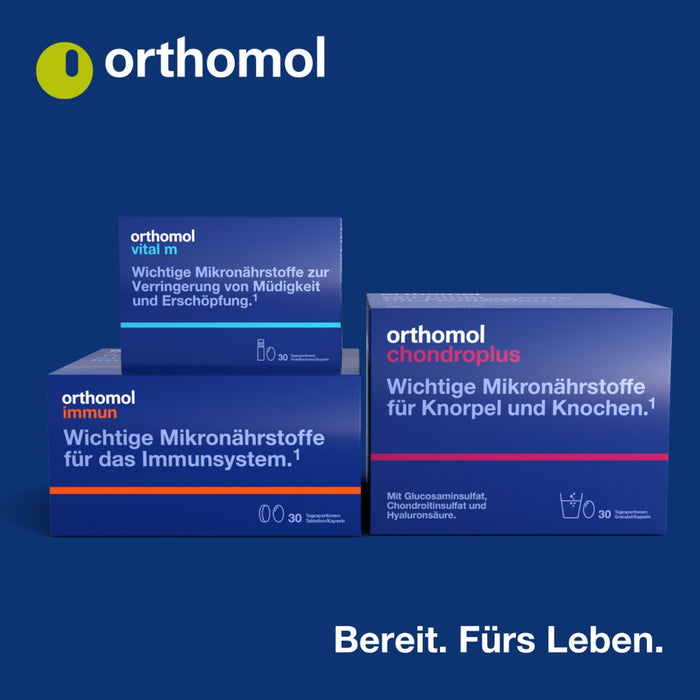 Orthomol Cardio - Mikronährstoffe für die normale Herzfunktion - mit Omega-3-Fettsäuren und Vitamin B1 - Granulat/Tabletten/Kapseln, 30 St. Tagesportionen