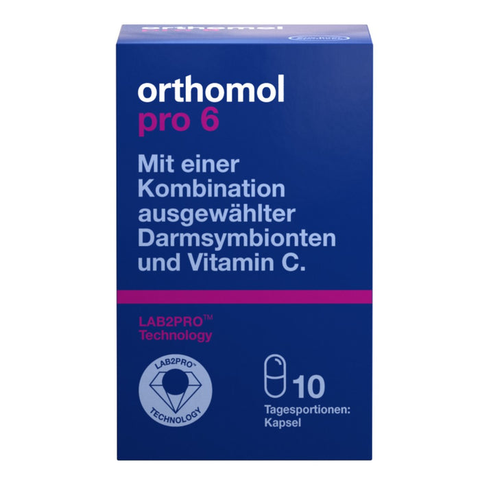 Orthomol Pro 6 - mit einer Kombination ausgewählter Darmsymbionten und Vitamin C, 10 St. Tagesportionen