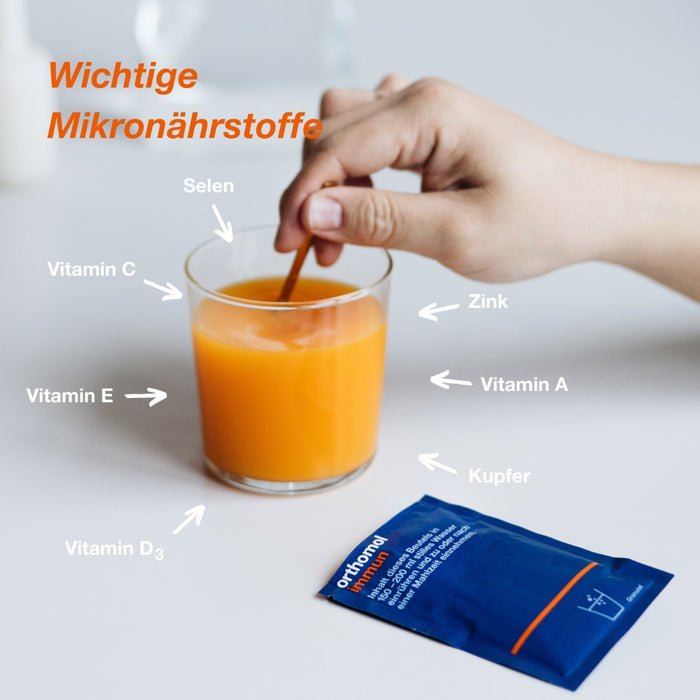 Orthomol Immun - Mikronährstoffe zur Unterstützung des Immunsystems - Nahrungsergänzung mit Vitamin C, Vitamin D und Zink, 30 St. Tagesportionen