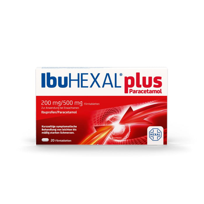 IbuHEXAL plus Paracetamol Filmtabletten bei leichten bis mäßig starken Schmerzen, 20 St. Tabletten