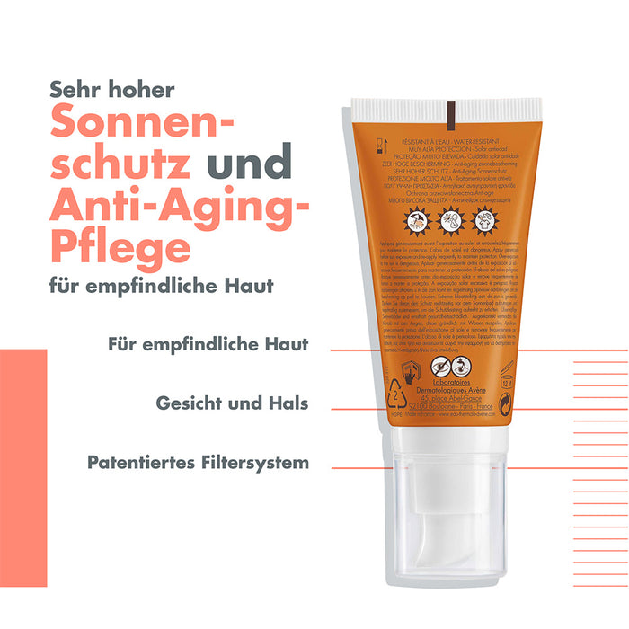 Avène SunSitive Anti-Aging Sonnenschutz SPF50+, 50 ml Lösung