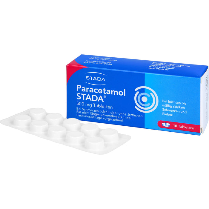 Paracetamol STADA Tabletten bei Schmerzen und Fieber, 10 St. Tabletten