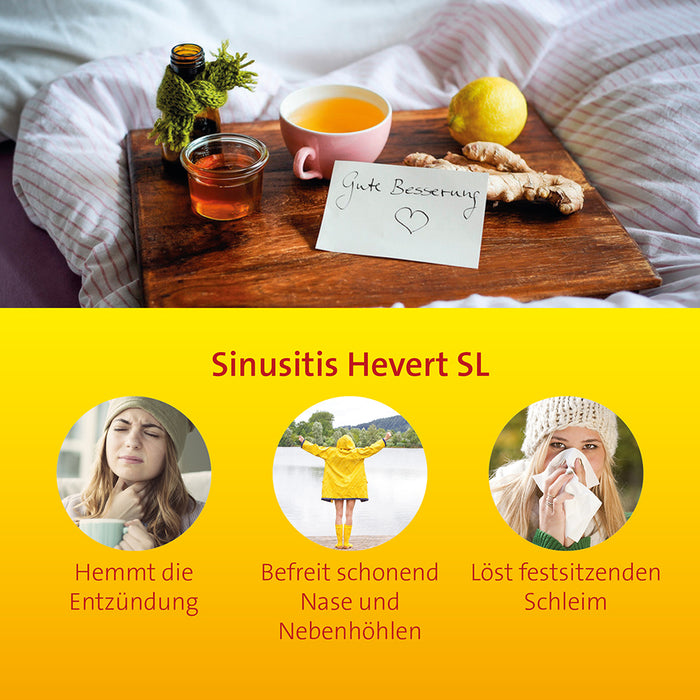 Sinusitis Hevert SL bei Schnupfen und Entzündungen der Nasennebenhöhlen, 40 St. Tabletten