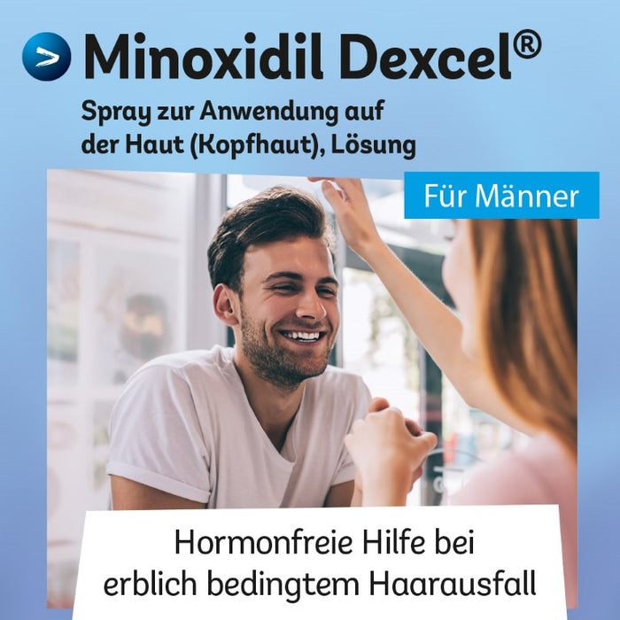 Minoxidil Dexcel 50 mg/ml Spray für Männer zur Anwendung auf der Haut (Kopfhaut), 180 ml Lösung