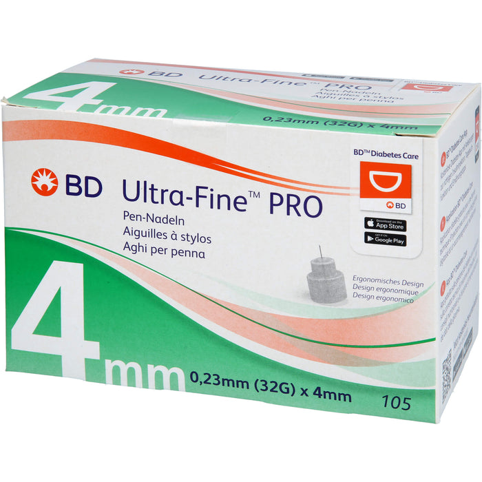 BD ULTRA-FINE PRO Pen-Nadeln 4 mm 32 G 0,23 mm, 105 St KAN