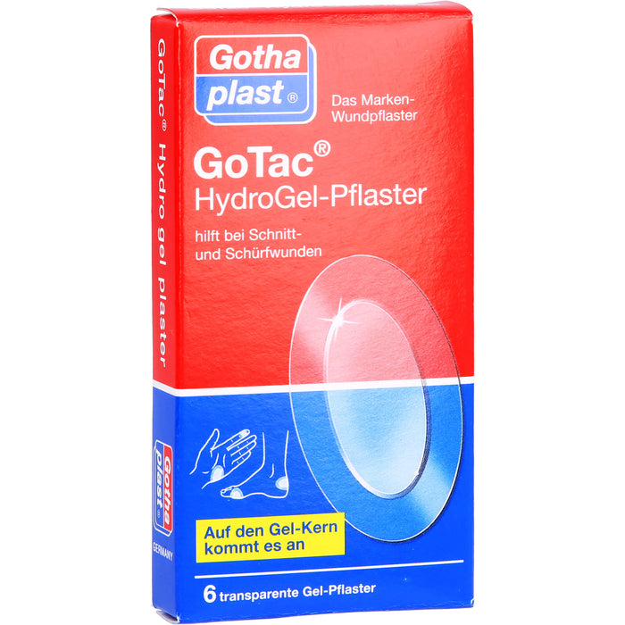 GoTac Hydro transparente Gel-Pflaster oval 7,4 cm x 4,5 cm, 6 St. Pflaster