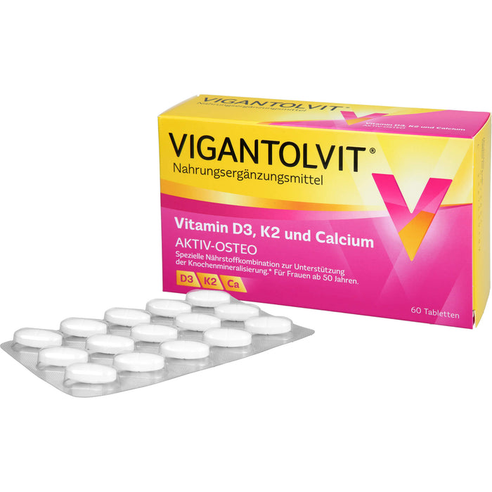 VIGANTOLVIT Vitamin D3, K2 und Calcium Tabletten, 60 St. Tabletten