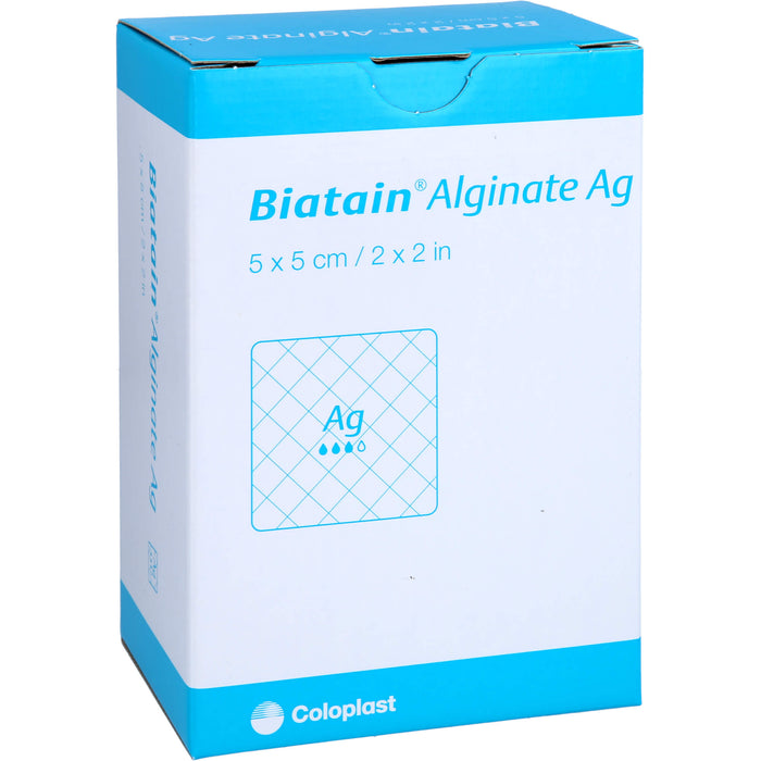 Biatain Alginate Ag Kompressen 5x5cm mit Silber, 30 St VER