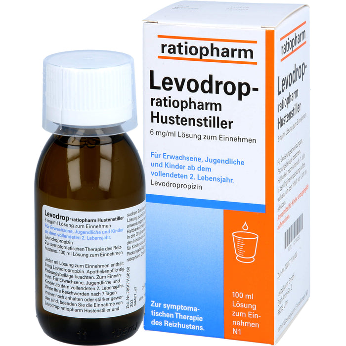 Levodrop-ratiopharm Hustenstiller, 6 mg/ml Lösung zum Einnehmen, 100 ml LSE