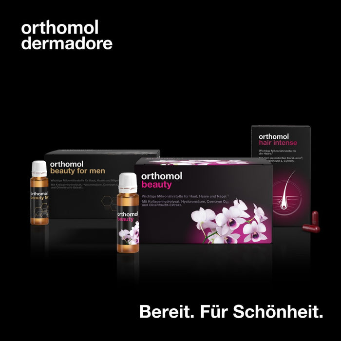 Orthomol Beauty für Frauen - für Haut, Haare und Nägel - mit Coenzym Q10, Biotin und Zink - Nachfüllpackung mit Trinkampullen, 30 St. Tagesportionen