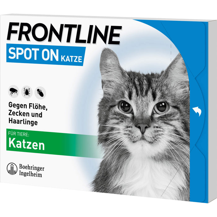 FRONTLINE Spot On Lösung für Katzen gegen Flöhe, Zecken und Haarlinge, 6 St. Ampullen