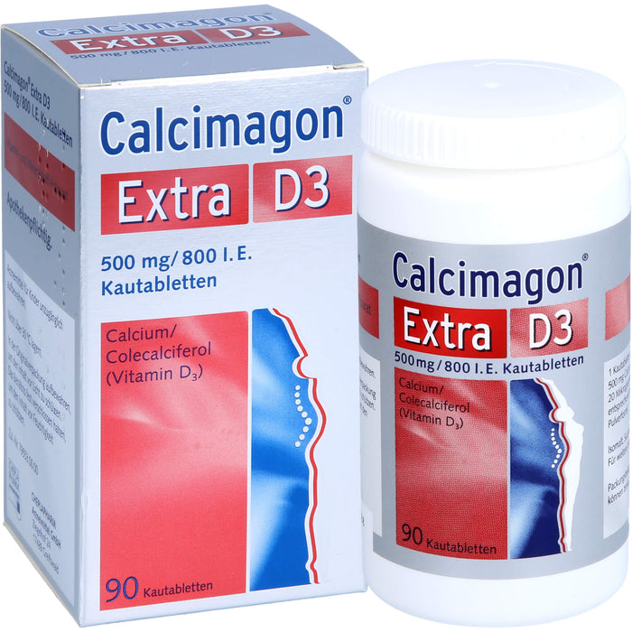 Calcimagon Extra D3 500 mg / 800 I.E. Kautabletten, 90 St. Tabletten