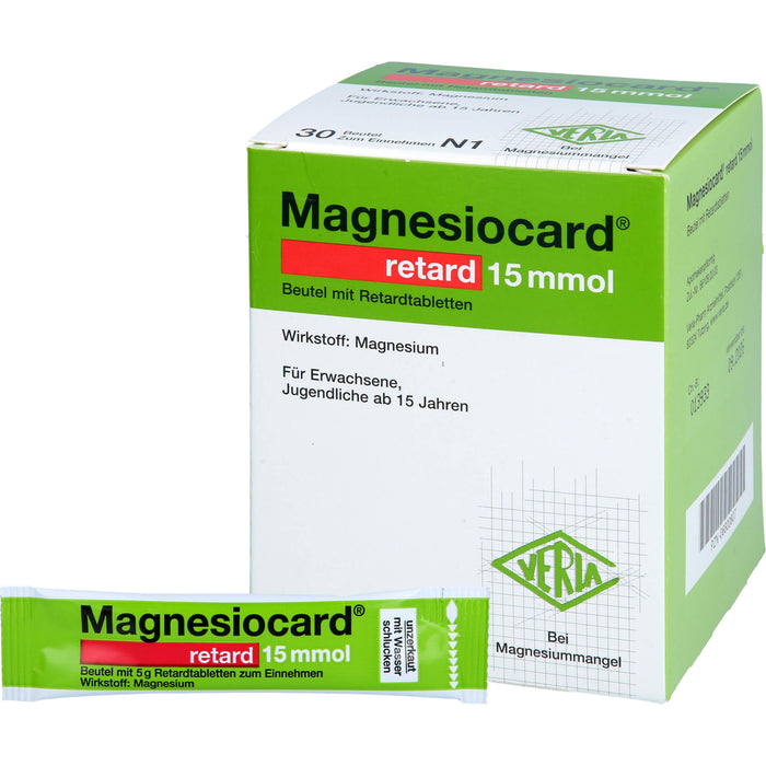 Magnesiocard retard 15 mmol Beutel mit Retardtabletten bei Magnesiummangel, 30 St. Beutel