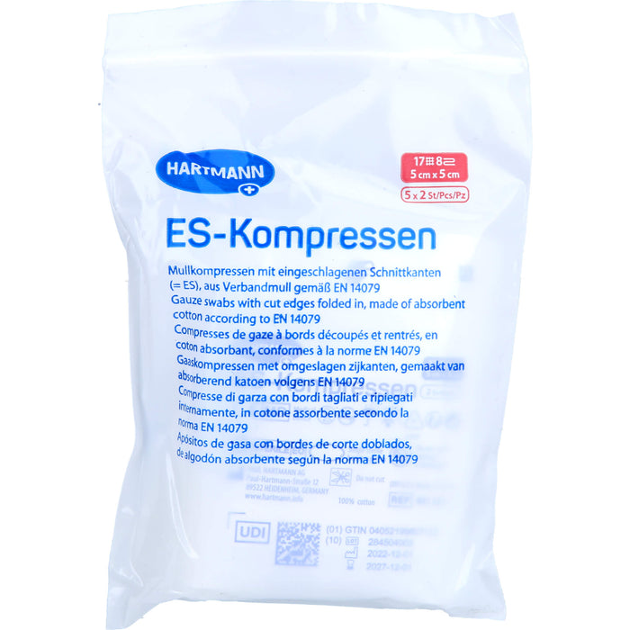 HARTMANN ES-Kompressen steril 5 cm x 5 cm Mullkompressen, 10 St. Kompressen